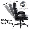 Executive Office Chair - 500lbs Heavy Duty Office Chair, Wide Seat Bonded Leather Office Chair with 30-Degree Back Tilt & Lumbar Support (Black)