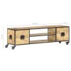 TV Stand 51.2"x11.8"x15.4" Solid Wood Mango