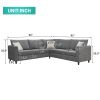 91*91" Modern Upholstered Living Room Sectional Sofa, L Shape Furniture Couch with 3 Pillows