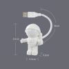 Portable USB Powered Night Light White Astronaut Shape Reading Desk Lamp DC 5V LED Light For Computer Laptop PC Lighting Space