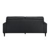 Modern Living Room Furniture Black Top Grain Leather Sofa 1pc Cushion Seat and Back Solid Wood Frame