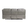 Gray 1pc Double Reclining Sofa w/ Drop Down Cup Holders, Power Outlets USB Ports Hidden Drawer Faux Leather Upholstery Comfortable Sofa Living Room Fu