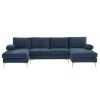 U-Shaped 4-Seat Indoor Modular Sofa Grey-Blue Color --Same type:32819307