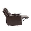 Power Motion Recliner with USB Charging Port and Hidden Arm Storage 2 Convenient Cup Holders Design and 360¬∞ Swivel Tray Table,Brown (old sku: SG0006