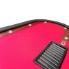 INO Design 96" 9 Players Luna Red Felt Casino Game Texas Hold'em Poker Table with Drop Box Half-Moon Wooden Legs