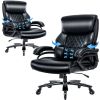 Big and Tall Office Chair 500 LBS-Executive Office Chair for Heavy People-Heavy Duty Office Chair with Sturdy Rollerblade Wheels-Desk Chair with Adjus