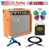 5 Core Guitar Amplifier Mini Bass Electric Guitar Amp 20W Portable Acoustic Guitar Amp w Aux Input Volume Bass Treble Control Orange GA 20 ORG