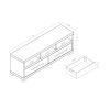 72 Inch Modern White TV Media Stand, Home Entertainment Center with Open Shelving and Two Drawers