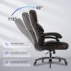 Big and Tall Office Chair 500 LBS-Executive Office Chair for Heavy People-Heavy Duty Office Chair with Sturdy Rollerblade Wheels-Desk Chair with Adjus