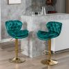 A&A Furniture,Swivel Bar Stools Set of 2, Velvet Counter Height Adjustable Barstools, Dining Bar Chairs Upholstered Modern Bar Stool for Kitchen Islan