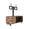 Rustic Brown TV Console with push-to-open Storage Cabinet for TV up to 65in Wood &amp;glass TV Stand for Living Room Bedroom