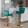 A&A Furniture,Swivel Bar Stools Set of 2, Velvet Counter Height Adjustable Barstools, Dining Bar Chairs Upholstered Modern Bar Stool for Kitchen Islan