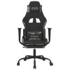 Gaming Chair with Footrest Black and Camouflage Fabric