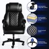 Big and Tall Office Chair, 500lbs High Back Large Executive Chair with Electric Airbag Heating High Back Computer Chair with Wide Seat, Black Ergonomi