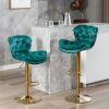 A&A Furniture,Swivel Bar Stools Set of 2, Velvet Counter Height Adjustable Barstools, Dining Bar Chairs Upholstered Modern Bar Stool for Kitchen Islan