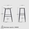 Counter Height Bar Stool Set of 2 for Dining Room Kitchen Counter Island, PU Upholstered Breakfast Stools With Footrest,Cream