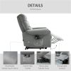 Grey Velvet Recliner Chair,Power Lift Chair with Vibration Massage, Remote Control