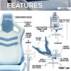 Techni Sport TS86 Ergonomic Pastel Gaming Chair, Blue