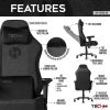 Techni Sport TSF65C Fabric Memory Foam Gaming Chair ‚Äì Black