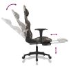 Gaming Chair with Footrest Camouflage and Black Fabric