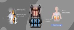 Massage Chair Blue-Tooth Connection and Speaker, Easy to Use at Home and in The Office and Recliner with Zero Gravity with Full Body Air Pressure, 001