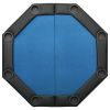 8-Player Folding Poker Table Blue 42.5"x42.5"x29.5"