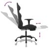 Massage Gaming Chair with Footrest Black Fabric