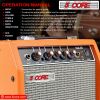 5 Core Guitar Amplifier Mini Bass Electric Guitar Amp 20W Portable Acoustic Guitar Amp w Aux Input Volume Bass Treble Control Orange GA 20 ORG