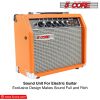 5 Core Guitar Amplifier Mini Bass Electric Guitar Amp 20W Portable Acoustic Guitar Amp w Aux Input Volume Bass Treble Control Orange GA 20 ORG