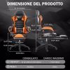 Ergonomic Gaming Chair with Footrest, PU Leather Video Game Chairs for Adults, Reclining Gamer Chair Office Chair with Lumbar Support, Comfortable Com