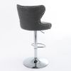 Swivel PU Barstools Adjusatble Seat Height from 25-33 Inch, Modern Upholstered Chrome base Bar Stools with Backs Comfortable Tufted for Home Pub and K