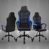 Video Gaming Computer Chair, Office Chair Desk Chair with Arms, Adjustable Height Swivel PU Leather Executive with Wheels for Adults Women Men, Blue