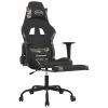 Gaming Chair with Footrest Black and Camouflage Fabric