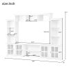 [VIDEO provided] ON-TREND Minimalism Entertainment Wall Unit with Bridge, Modern TV Console Table for TVs Up to 70", Multifunctional TV Stand with Tem