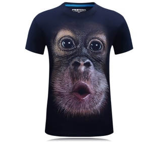 3D Gorilla Men's T-Shirt (Option: Blue-XL)