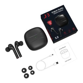 J3 Wireless Headphones Touch Screen Sports Headphones In-ear (Color: Black)