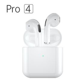 Pro 4 TWS Wireless Headphones Earphone Bluetooth-compatible 5.0 Waterproof Headset with Mic for iPhone Pro4 Earbuds (Color: 1)