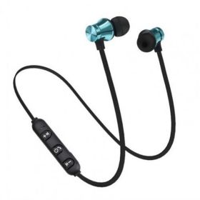 Magnetic Wireless Earphone Bluetooth Earphone Stereo Sports Waterproof Earbuds Wireless in-ear Headset with Mic Free shipping (Color: Blue)