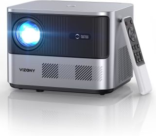 VIZONY FHD 1080P Projector 4K Support, 800ANSI 5G WiFi Bluetooth Projector, Outdoor Projector with Full-Sealed Engine/Electric Focus/4P4D/PPT/Zoom, Ho (Color: Silver Grey)