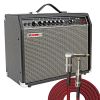 Electric Guitar Amplifier 40W Solid State Mini Bass Amp w 8' 4-Ohm Speaker EQ Controls Drive Delay ¬º' Microphone Input Aux in & Headphone Jack for St