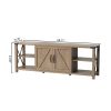 WESOME 68" TV Stand Wood Metal TV Console Industrial Entertainment Center Farmhouse With Storage Cabinets and Shelves, Multiple Color Options