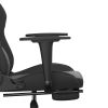 Massage Gaming Chair with Footrest Black Faux Leather