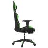 Massage Gaming Chair with Footrest Black&Green Faux Leather