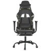 Massage Gaming Chair with Footrest Black&Camouflage Faux Leather