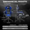 Game Chair, Adult Electronic Gaming Chair, Ergonomically Designed, PU Leather, Lounge Chair with Footstool and Waist Support, Office Chair, Blue