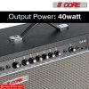 Electric Guitar Amplifier 40W Solid State Mini Bass Amp w 8' 4-Ohm Speaker EQ Controls Drive Delay ¬º' Microphone Input Aux in & Headphone Jack for St