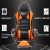 Game Chair, Adult Electronic Gaming Chair, Ergonomically Designed, PU Leather, Lounge Chair with Footstool and Waist Support, Office Chair, Orange