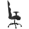 Massage Gaming Chair with Footrest Black Faux Leather