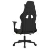 Gaming Chair with Footrest Black and Yellow Fabric