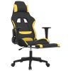 Gaming Chair with Footrest Black and Yellow Fabric